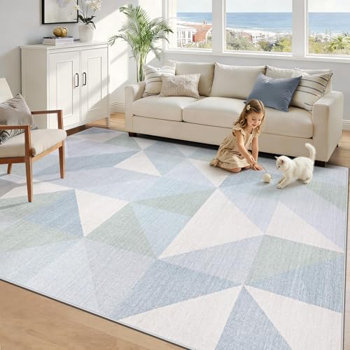 Washable Rug 5x7 Area Rugs: Modern Geometric Area Rug by AOYAOMI