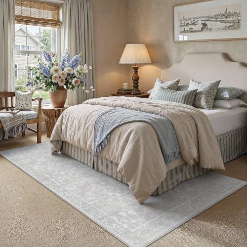 HUGEAR 6x9 Blue Neutral Area Rugs Washable Rug Carpet - Image 2