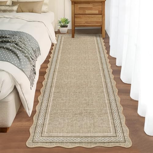 GarveeHome Scalloped Washable Runner Rug 2x6 Hallway Runner Non Slip - Image 3