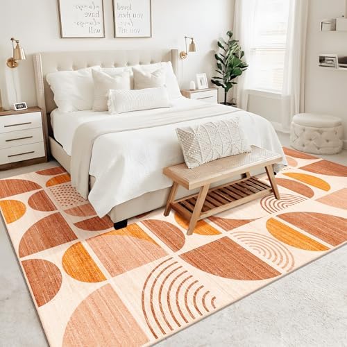 MUJOO 9x12 Area Rugs, Washable Rug Non Slip Modern Abstract Boho Large - Image 3