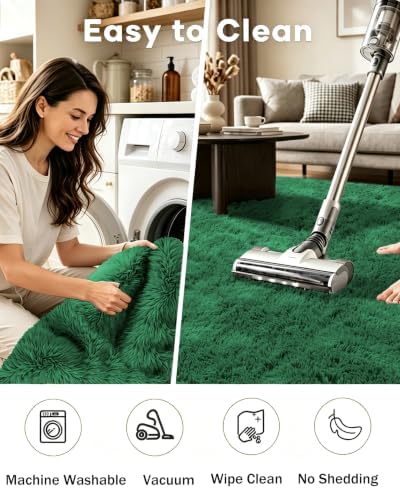 Smiry Area Rugs for Living Room Bedroom 2x3 ft, Fluffy Washable Carpet - Image 4