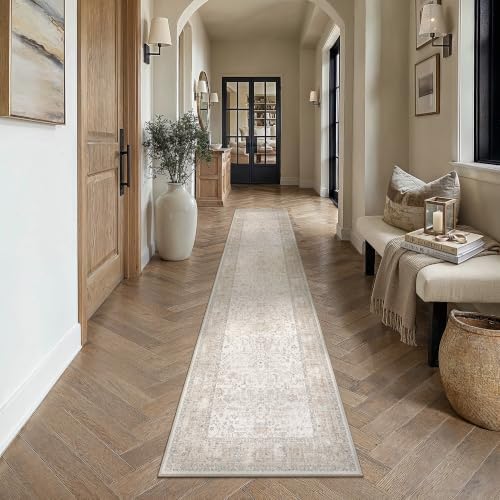 PureCozy 2x10 Beige Neutral Runner Rug - Image 2