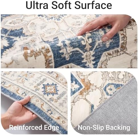 befbee 6x9 Washable Area Rug, Non Slip Rug - Image 3