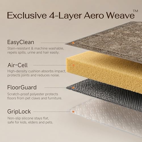 HUGEAR Area Rugs 9x12 Brown Vintage Rug - Image 5