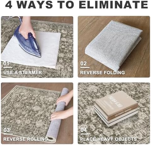 KILOCOCO Area Rug 3x5 Washable Entryway Rug Non Slip Kitchen Rugs - Image 5