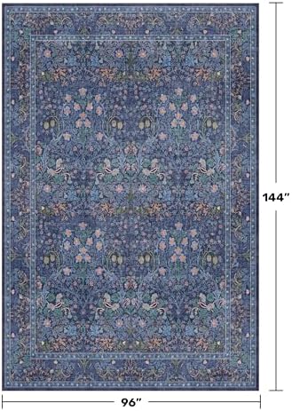 Hazo Haus Boho 8x12 Washable Dark Blue Rug - Image 2