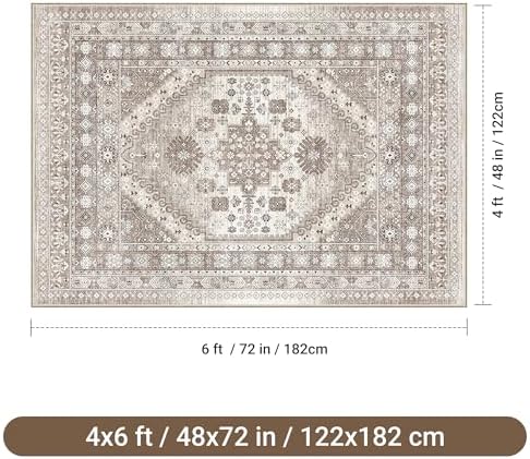 befbee 4x6 Washable Area Rug Non Slip Rug - Image 2