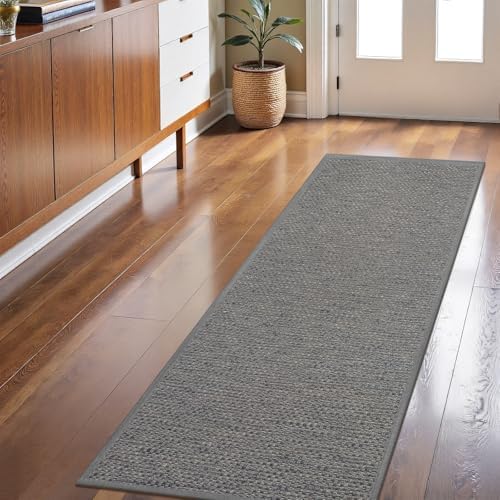 LEKEEPGO Door Mat 24"x59", Non Slip Washable Hallway Doormats, Light Grey by LEKEEPGO