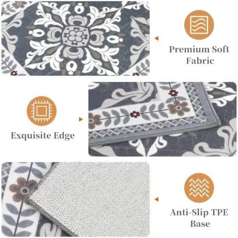 3 Piece Kitchen Rugs Set, Non Slip Washable Floor Mats - Image 3