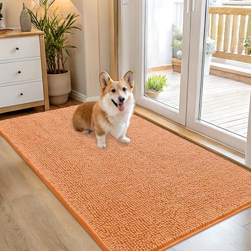 OLANLY Dog Door Mat for Muddy Paws 54x32, Super Absorbent Chenille Mud Mat by OLANLY