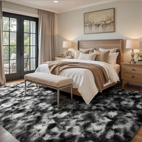 5x8 Ft Large Shag Rugs for Bedroom Living Room Decor for Men Boys, Tie Dyed - Image 3