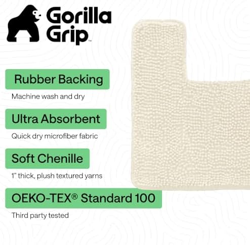 GORILLA GRIP Chenille Bath Rug Mat - Image 3