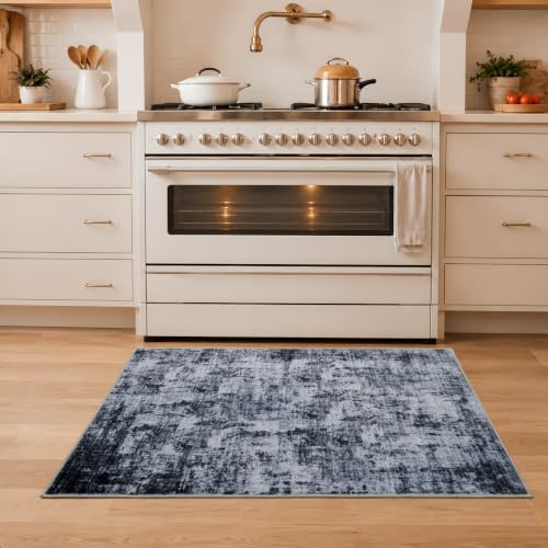 2x3 Area Rug Washable Abstract: Non Slip Throw Rugs by Unknown