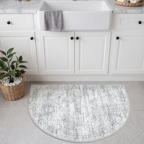 2x3 Half Circle Rug, Small Washable Entryway Rug - Image 4