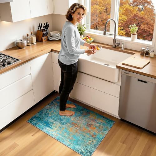 RELEANY Washable 2'x3' Abstract Area Rug - Image 2