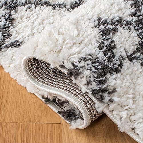 SAFAVIEH Arizona Shag Runner Rug 2'3"x6', Soft Plush Ivory & Black ASG741Z - Image 6