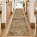 2x8 Washable Brown Vintage Distressed Runner Rug by ugoutry