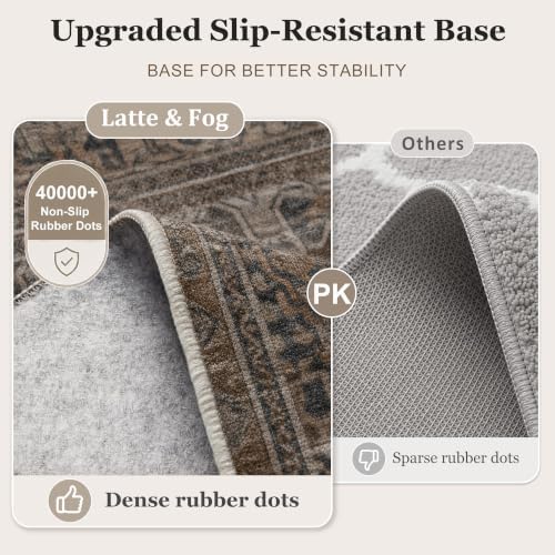 3×5 Vintage Washable Brown Area Rug - Image 2