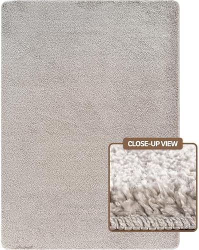Area Rug 6x9 Gray Washable Indoor Rug Solid Non Slip Easy to Clean Non Shedding - Image 2
