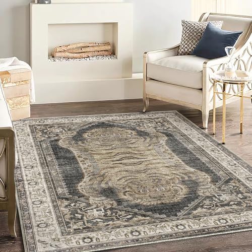 CHAMPLANT Washable Area Rug 3'x5' Vintage Traditional Floor Cover Foldable Thin - Image 2