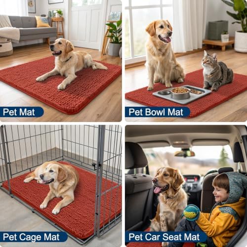 Smiry Dog Door Mat for Muddy Paws 36x24, Absorbs Moisture and Dirt Doormat - Image 6