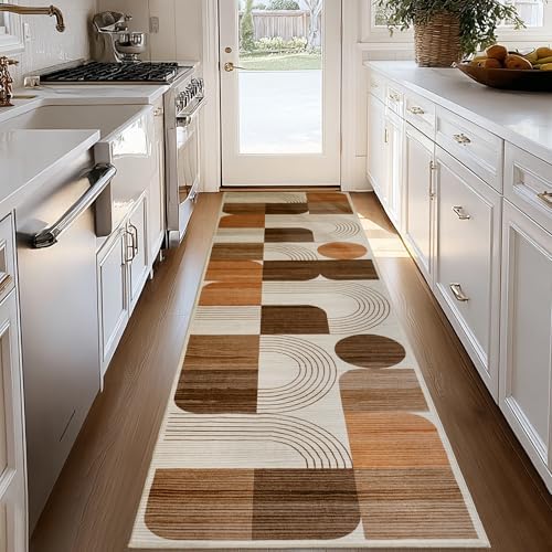 Soft Modern Geometric Abstract Machine Washable 2x6 Runner Rug - Image 6