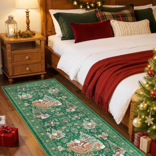 Christmas Rug 2x5 Runner Rug Non-Slip Washable Rugs - Image 3
