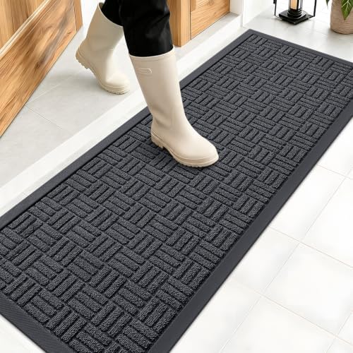 OLANLY Front Door Mat Outside Entrance 47x17, Heavy-Duty Rubber Doormat by OLANLY