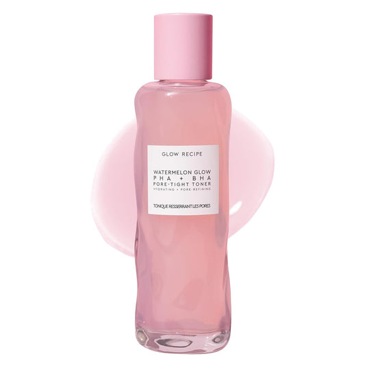 Glow Recipe PHA + BHA Face Toner - Korean Skin Care Pore Minimizer & Gentle Facial Exfoliator for Tightening, Hydrating & Exfoliating - Glycerin, Watermelon & Cactus Water (150ml)