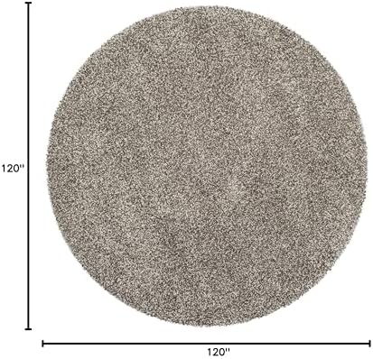 SAFAVIEH Milan Shag Collection 10' x 10' Round Grey SG180 Solid Non-Shedding - Image 2