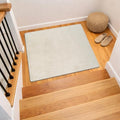 Area Rug 3x3 Bone Landing Mat Washable Indoor Rug Ultra Plus Thick Pile Solid by LenaRug