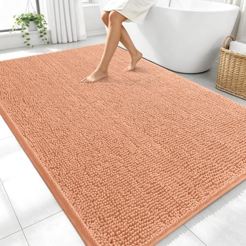 OLANLY Large Bathroom Rugs 70x46, Extra Soft Absorbent Chenille Bath Rugs by OLANLY