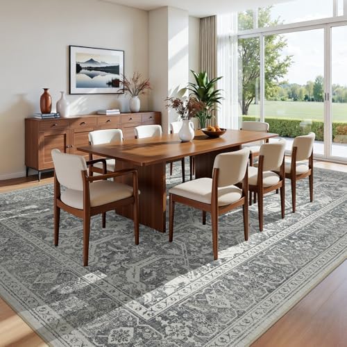 Joydeco 8x10 Area Rugs for Living Room, Non Slip Machine Washable Vintage Rug - Image 3