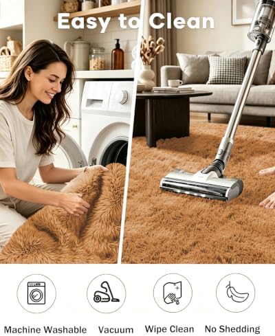 Smiry Area Rugs for Living Room Bedroom 4x5.9 ft, Fluffy Washable Carpet - Image 4
