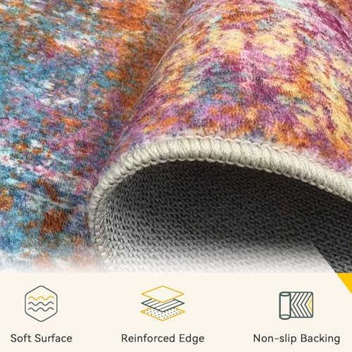RELEANY Washable 10'x14' Abstract Area Rug - Image 4