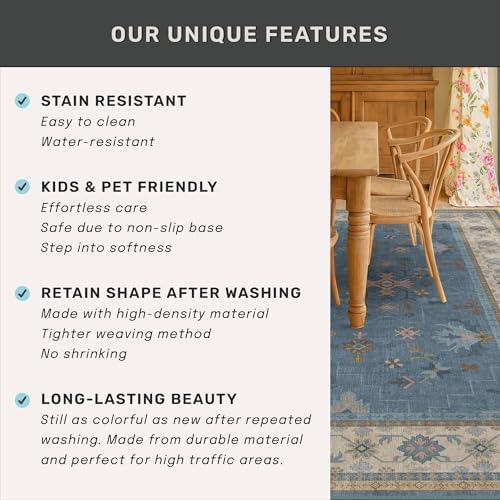 Hazo Haus Washable 10ft Long Hallway Runner Rug Blue - Image 5