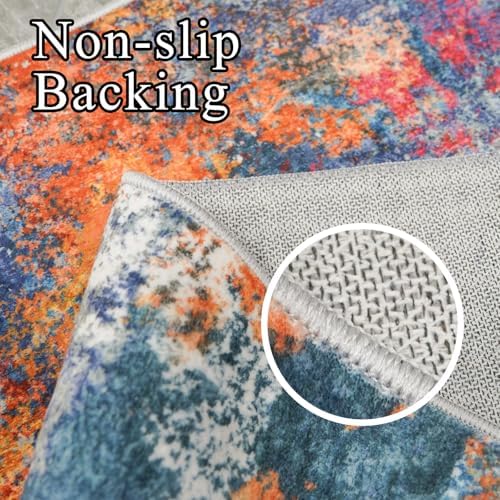 8x10 Abstract Washable Rug: Large Area Rugs - Image 6