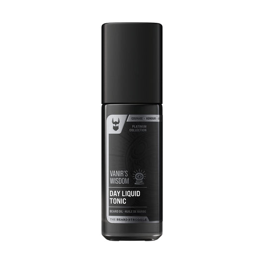 The Beard Struggle - Day Liquid Tonic Beard Oil - Platinum Collection, Vanir's Wisdom - Beard Oil for Men - Moisturize, Softens Hair, Reduces Itch - Day Time Beard Growth Oil (1 Fl oz)