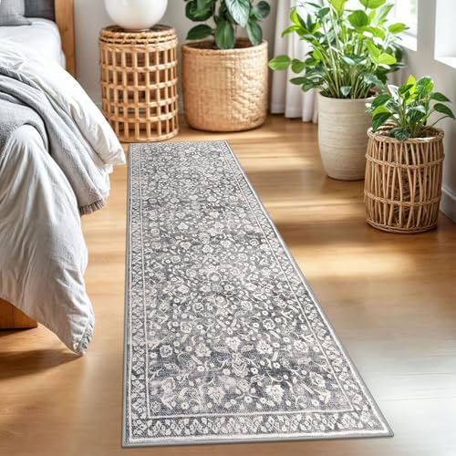 Washable Vintage 2x7 Runner Rug Non Slip Runners by SILOLOOM