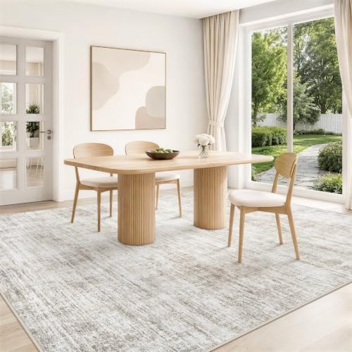 9x12 Area Rugs for Living Room Washable Rug Neutral Abstract Brown Carpet - Image 4