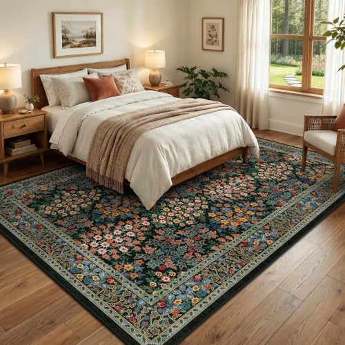 6x9 Area Rugs, Washable Floral Area Rugs - Image 3