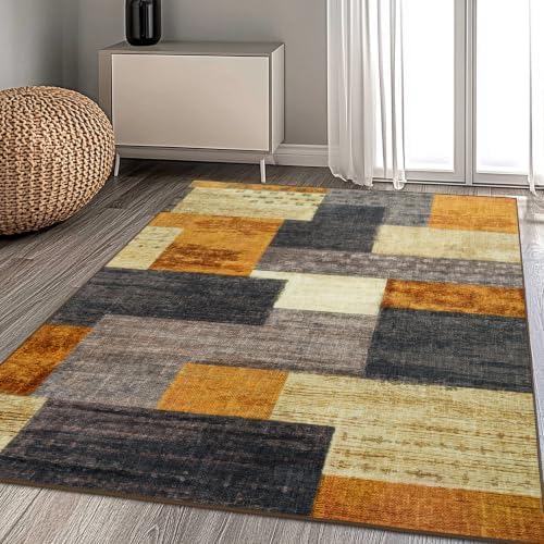 Modern Geometric Patchwork Indoor Area Rug - Image 6