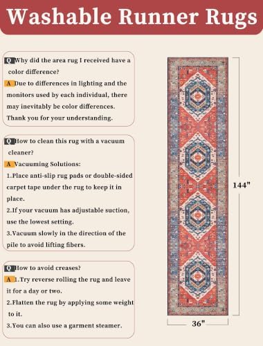 SERISSA 3x12 Washable Non Slip Boho Runner Rug - Image 2