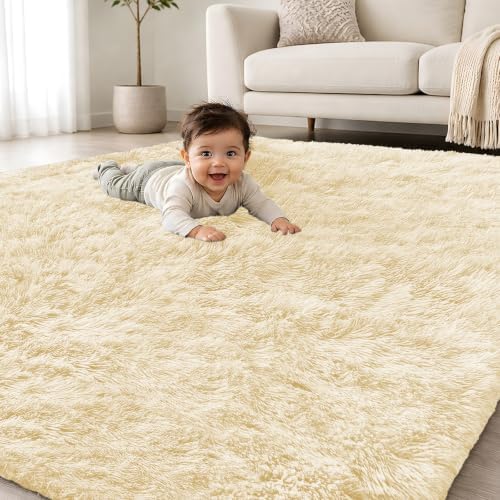 Smiry Area Rugs for Living Room Bedroom 6x9 ft, Fluffy Washable Carpet by Smiry