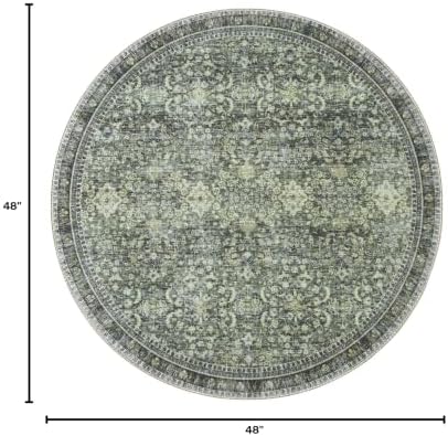 Sasttie Round Rug 4ft, Ultra-Soft Washable Rug - Image 2