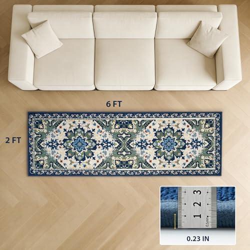 AREDO Runner Rug with Non Slip Rubber Backing 2' * 6', Washable Soft Floor - Image 2