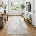 FMFUNCTEX 2x5 Hallway Runner Rug Washable Grey Neutral Oriental Distressed by Fmfunctex