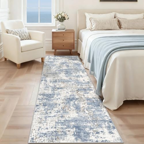 XLUEZ 2x7 Runner Rug for Hallway, Washable Modern Abstract Runner Rugs Neutral - Image 3
