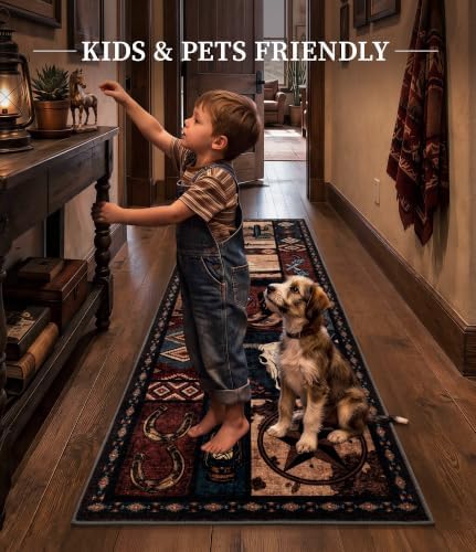 YIHOUSE Washable Western Cowboy Hallway Runner Rug 2x6 - Image 5