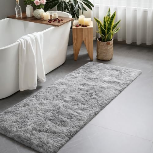 Deehoo 2x5 Runner Rug for Bedroom Kitchen Entryway, Light Grey by Deerhoo